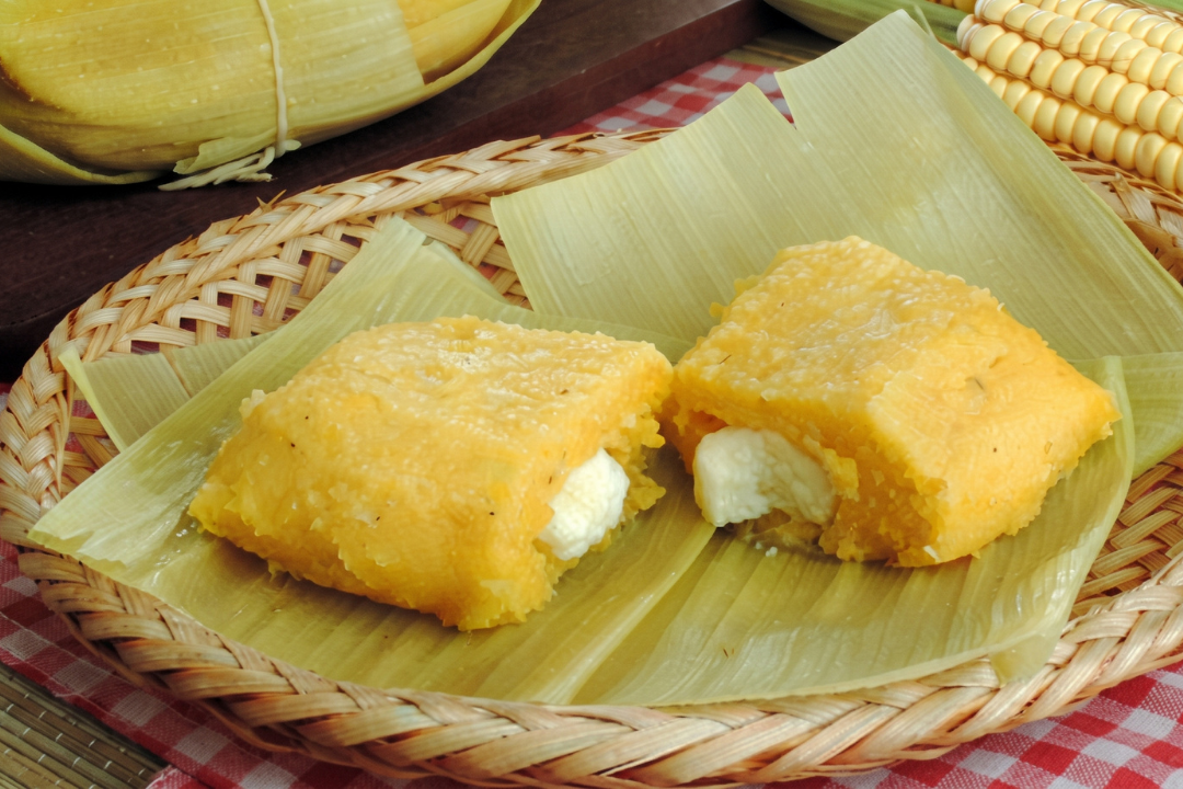 pamonha recheada com queijo