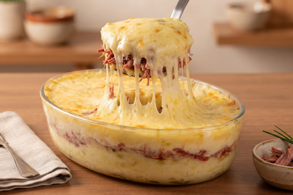 Escondidinho de Mandioca com Carne-Seca